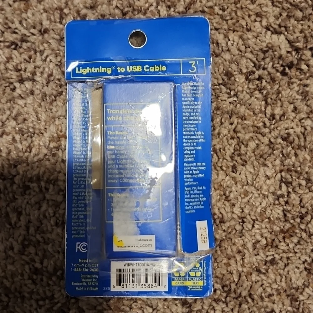 Lightning to USB 3 foot cable